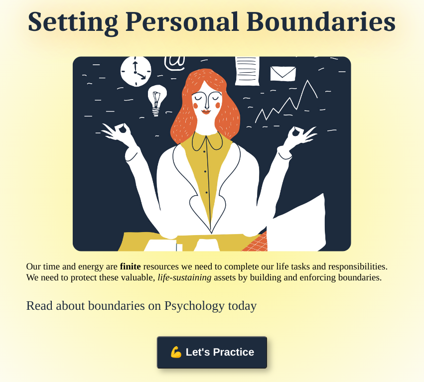 picture of website about boundaries